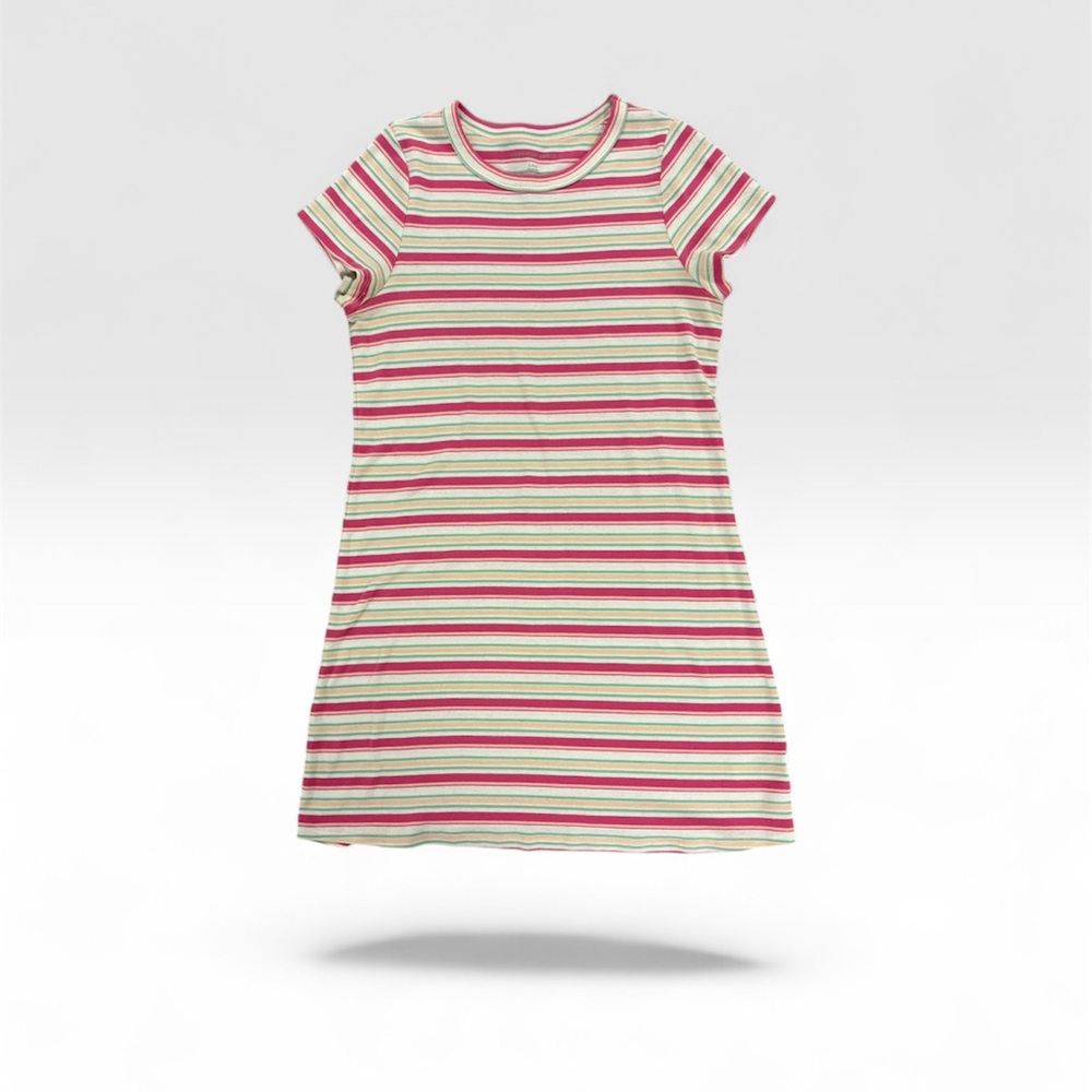 American Eagle | Pink & White Striped T-shirt Dress